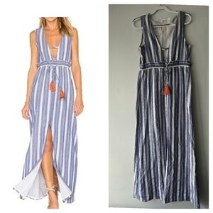 Tularosa Blue And White Striped Dress 100% Cotton Medium